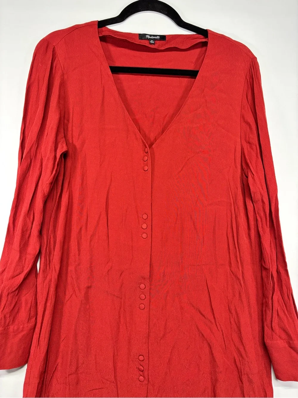 ✨Madewell Women’s Long Sleeve Button-Front Novel Dress – Size M